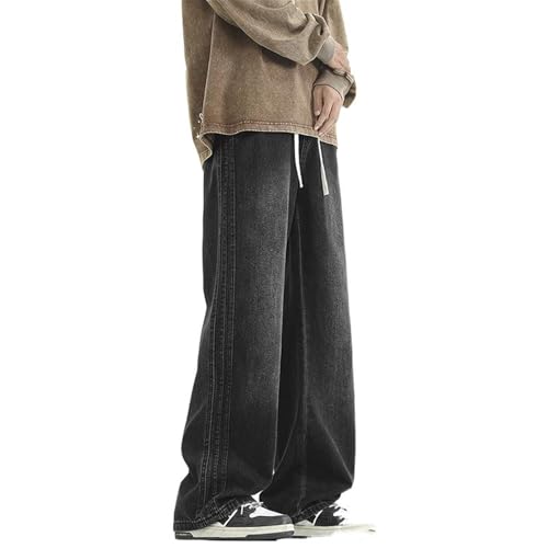 Men's Summer Americana Jeans High Street Side Stripe Loose Straight Leg Jeans