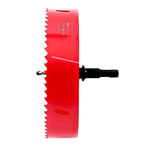 KINJOEK 6 Inches 152 mm HSS BI-METAL Hole Saw Heavy Duty Steel Cornhole Boards Hole Saw Blade Corn Hole Drilling Tool Drill Bit Saw for Cornhole Game, Red - Thumbnail 7