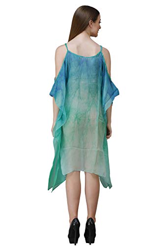 Image of RAVI RAJORIA Georgette Digital Printed Beach Wear Kaftan Blue Free Size R800 | Multi Color 2
