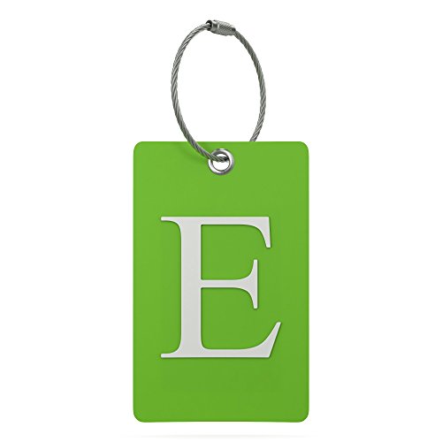 Luggage Tag Initial – Fully Bendable Tag w/Stainless Steel Loop (Letter E)