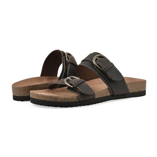 Image of WHITE MOUNTAIN Women's Hardball Double-Buckle Signature Comfort-Molded Footbed Sandal