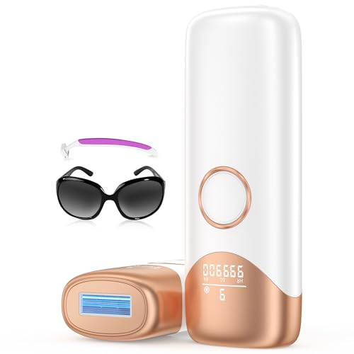 Depiladora Laser con 5℃ Función de Refrigeración, IPL Depiladora Luz Pulsada con 9 Niveles de Energía, Depilacion Laser 600-1200 NM Luz Roja, Hair Removal Mujer y Hombre Bikini Axilas Cara Blanco