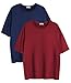 Ekouaer 2 Pack Womens Pajama Tops Short Sleeve Oversized T Shirts Summer Spring Tops 2025 Basic Casual Tee Top Navy/Wine S