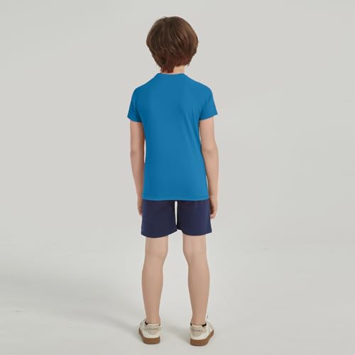 Image of 5-14Y Boys Girls Rash Guard UPF 50+ Short Sleeve Kids Neon Swim Shirts