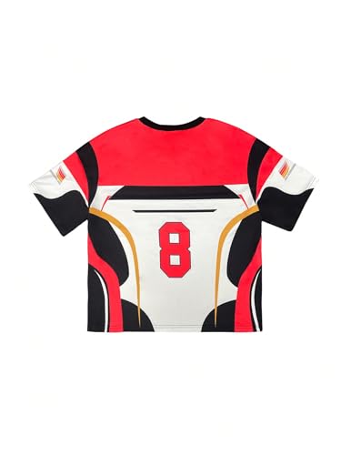 Women's Jersey Shirts Graphic Color Block Racing T Shirt Short Sleeve Crewneck Preppy Tee Tops Vintage Y2K Clothes2