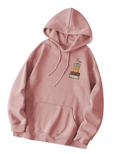 Image of inchGLASGO Trendy Girl's & Women's Printed Hoodie - Aesthetic Winter wear for Women |Oversized Casual Streetwear | Coffee Lovers Sweatshirt inch