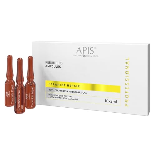 APIS CERAMIDE REPAIR - Ampollas regeneradoras de 10 x 3 ml con ceramidas 3 y 6-II, beta-glucano, ácido hialurónico y ombligo de agua asiático, reconstrucción de la barrera cutánea, calma e hidratación
