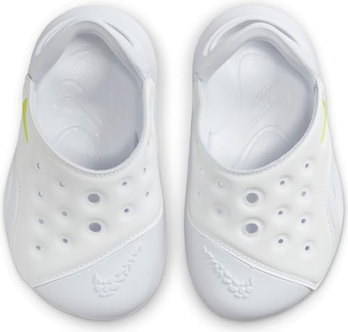Nike Aqua Swoosh Baby/Toddler Sandals (FN0875-100, White/Pure Platinum/Volt) Size 74