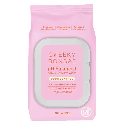 Cheeky Bonsai pH Balanced Feminine Wipes - Removes Odor - Gentle on Sensitive Skin - No Dyes or Parabens - Hypoallergenic - Gynecologist Approved - 30 Count Cheeky Bonsai pH Balanced Feminine Wipes - Removes Odor - Gentle on Sensitive Skin - No Dyes or Parabens - Hypoallergenic - Gynecologist Approved - 30 Count