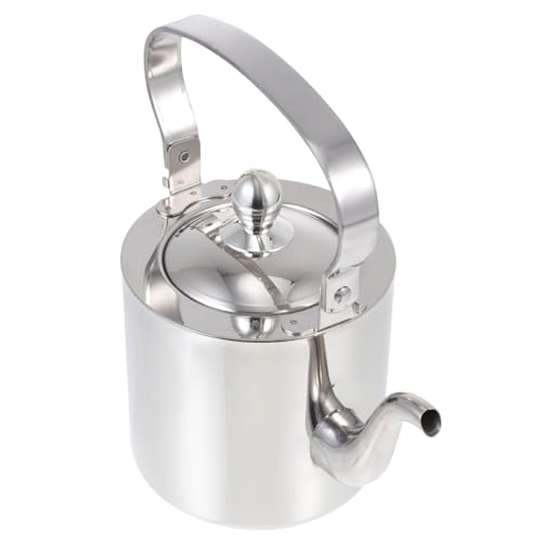 ibasenice 1pc Stainless Steel Camping Kettle High Capacity Teakettle for Outdoor Use Durable for Tea and Lovers Handle Style