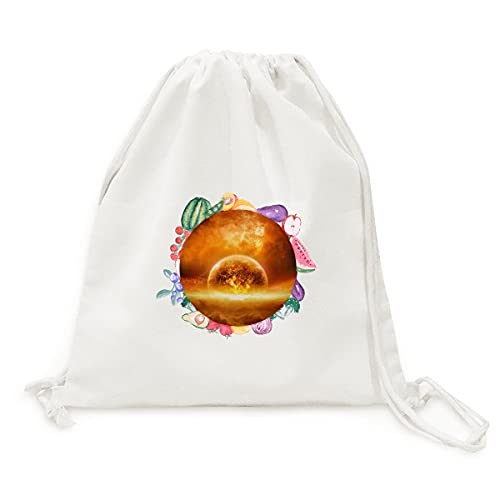 Sac en tissu pliable design planète rouge flamme, une idée cadeau utile et originale