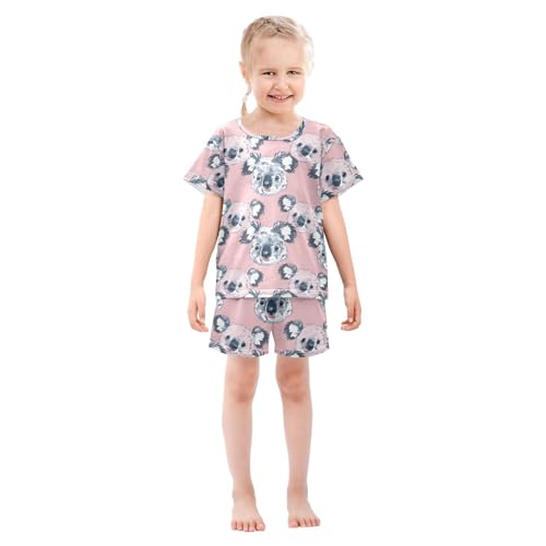 ALAZA Cute Koala Watercolor Pajamas Short Sleeve 2 Piece Sleepwear Top and Bottom Pajama Set Unisex3