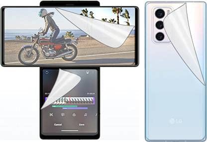 VASU TRADERS GYC Premium TPU 3 LAYER Guard Compatible for LG WING 5G (LMF100EMW) Anti-Fingerprint Touch Sensitive Screen Protector [Better Than Tempered Glass] 2 Screen Protector, 1 Back Guard
