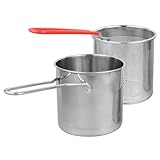 STOBAZA 1Satz Fritteusentopf mit Rostfreier Kochtopf für Frittieren und Ergonomischer Griff für Induktionsherde Herdarten