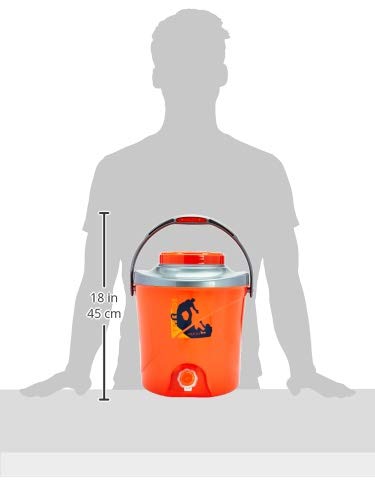 Image of Milton Kool Stallion 10 Insulated Plastic Water Jug, 1 Piece, 9.7 litres, Orange | Food Grade | Easy to Carry | BPA Free | Ideal for Travel | Picnic | Homes | Office | Shops | Clinics