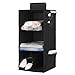 Estantería plegable con 3 compartimentos para colgar, organizador de armario, zapatero, sistema de almacenamiento, negro