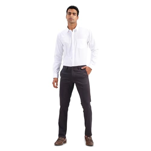 Image of ARISER Men's 100% Cotton Smart Fit Chino Trousers | Solid Casual & Office Wear Pants | Soft Breathable Fabric | Stylish Flat-Front Stretchable Chinos for Daily Use