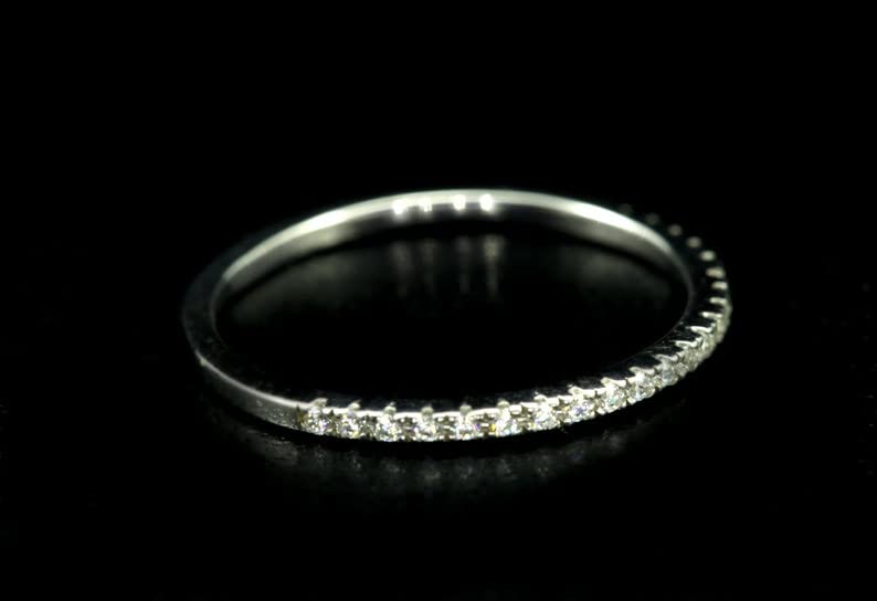 Bague alliance demi-éternité argent anti-ternissement éclat durable sans diamant - 2
