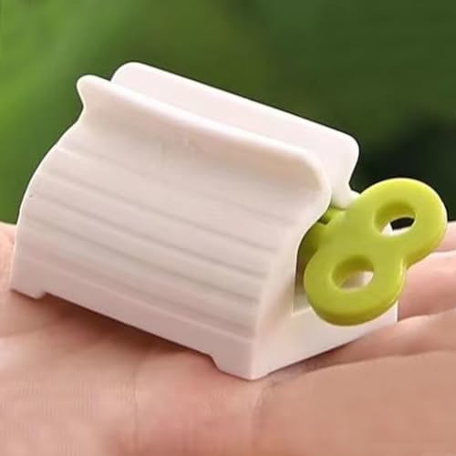 XIZONLIN 5Pcs Toothpaste Squeezer Rolling Tube Squeezer Plastic Toothpaste Dispenser Rotate Toothpaste Seat Holder Stand Roller Squeezer for Bathroom Green - Image 2