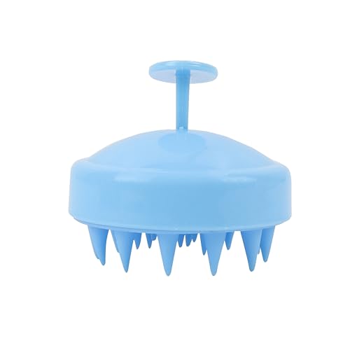 Image of NFI essentials Hair Comb Brush Head Scalp Massager Scrubber, Adults Children Thick /Thin Hair, Mold-Free Solid Silicone for Healthy Hair Growth Dry Scalp Dandruff (Blue)