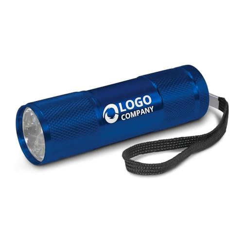 Porte-clés en métal bleu avec gravure laser sur mesure et finition métallisée premium