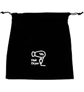 Hair Dryer Bag Black Flannel Drawstring Bag Hair Dryer Storage Pouch Organizer Travel Bag Jewelry...