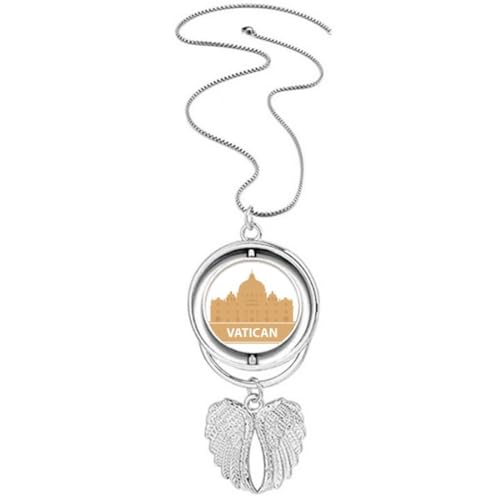 Collier ailes d'ange jaunes du Vatican en argent pour femme