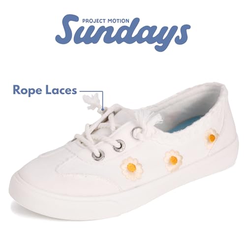 Image of Sundays Canvas Sneakers Women - Memory Foam Insole with Breathable Canvas Shoes for Women Footwear - Non-Slip with Lightweight and Comfortable Womens Sneakers