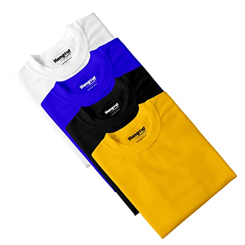 Image of Hangout Hub HH87 Tshirt for Boy's | Regular Fit | Super Combed Cotton Kids T-Shirt | Solid Plain Tees | Round Neck T Shirt | Half Sleeves |Pack of 2 | 3 | 4 | 5 |6