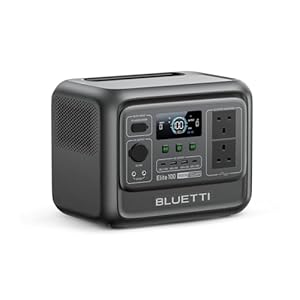 BLUETTI Elite 100 V2 (2025 New) Solar Generator, 1024Wh LFP Battery Backup w/ 2 1800W AC Outlets (3600W Surge), 35% Smaller, Portable Power for Camping, Outages, and UPS Backup (Solar Panel Optional)