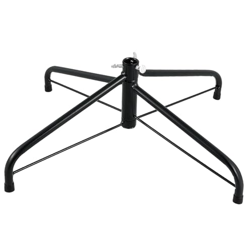 Garneck 45cm Christmas Tree Base Stand Metal Tree Stand Folding Design Sturdy Iron Holder