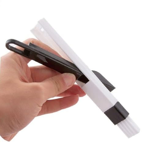 Image of Window Gap Cleaning Brush with Dustpan Sliding Door Track Cleaner Crevice Dust Removal Tool for Home Kitchen Bathroom.