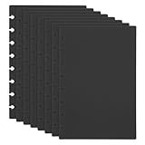 PATIKIL 4 Paar Discbound Notizbucheinband, 14,6 x 22,2 cm, Junior-Größe, PP-Disc-Planer, Cover für Arc Notebook Happy Planner Büroprodukt, Schwarz