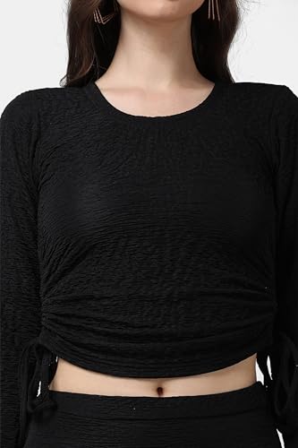 Image of POPWINGS Casual Solid Skirt and Top Set for Women | Stylish Skirt Co-ord Sets for Women | Crop Top and Skirt Set for Women | 2-Piece Sets for Women Summer Skirt
