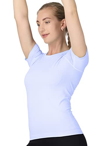 Image of MathCat Seamless Workout Tops for Women Short Sleeve Yoga Running Shirts,Breathable Athletic Compression Shirt Women XS-XL