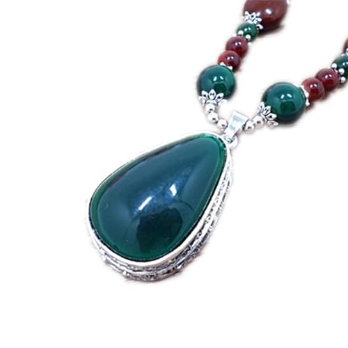 Pendentif en jade naturel gris vert foncé pour femme