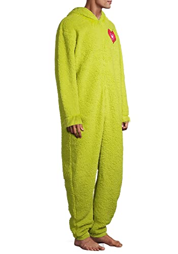 The Grinch Men's Fuzzy Plush Warm Holiday Hooded Union Suit Pajamas2