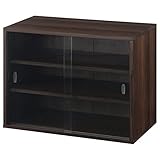 ぼん家具 食器棚 幅60×奥行30×高45cm ミニ コンパクト カップボード 調味料入れ キャビネット ウォールナット