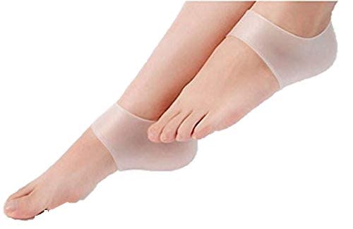 James International Silicone Heel Protectors, Flexible Soft Heel Sleeve with Elasticity for Outdoor, Home, Office (White Color)-image-2