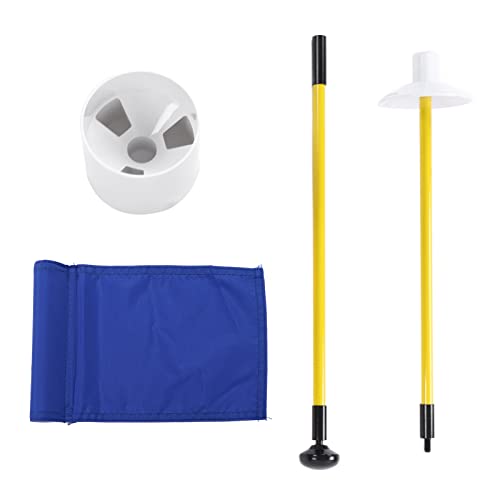 Culnflun Golf Hole Pole Cup Flag, Stick Detachable Two Section Golf Putting Green Flagstick for Indoor Outdoor Practice (Blue)