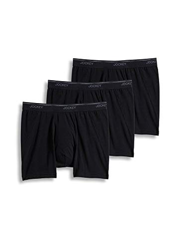 Jockey Men's Underwear MaxStretch Boxer Brief - 3 Pack, Black, l