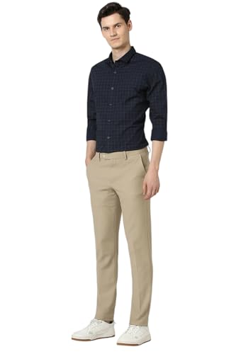 Image of Peter England Men's Cotton Checkered Regular Fit Shirt