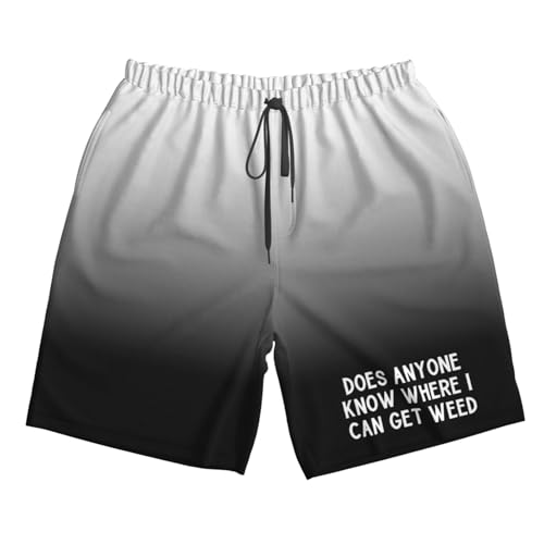 Does Anyone Know Where I Can Get Weed Men's Casual Board Shorts Swim Trunks Beach Golf Short Swimwear Bathing Suits, 7