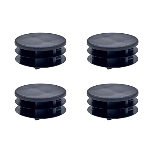 Image of Outwater Plastic 1-3 /4 inch Dia. Round Insert End Caps for Tubing, Finishing Plug for Round Tubing Chair Glide, Floor Protector, Fits Multi Gauge Tubing, USA Made, 4 Pack