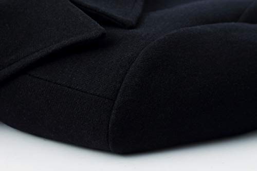 Image of chouyatou Men's Classic Notched Collar Double Breasted Wool Blend Pea Coat