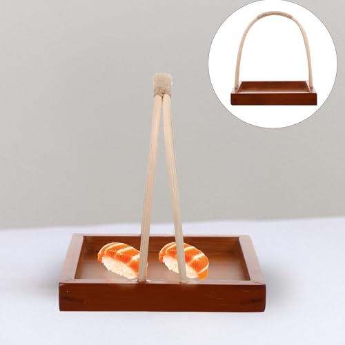 Bandeja de sushi pequeña cuadrada VICASKY con asa miniatura 7