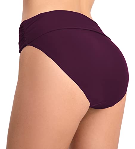 Image of Women's Bathing Suit Bottoms Full Coverage Ruched Bikini Tankini Bottom Swimsuit Brief