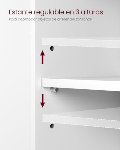 Miniatura 6 de VASAGLE Mueble Bajo Lavabo, Armario de Baño, 3 Cajones, 2 Compartimentos Detrás de la Puerta, Apto para Lavabos con Pedestal, con Pies, 30 x 70 x 64 cm, Blanco Nube BBK504W01