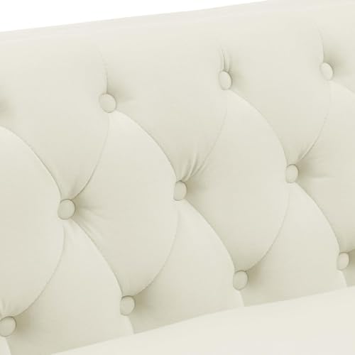 Image of Chesterfield Traditional 3 Seater Luxury Sofa Loving Sofa Button Tufted for Living Room, Guest Room, Bedroom, and Your Loving Space (Beige)