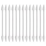 800 Pieces Cotton Buds, Double Pointed Ear Buds, Cotton Swabs pointed tip with Paper Sticks, 4 Packs, 200 Pieces 1 Pack (Double Pointed Shape) - Image 1